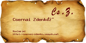 Csernai Zdenkó névjegykártya